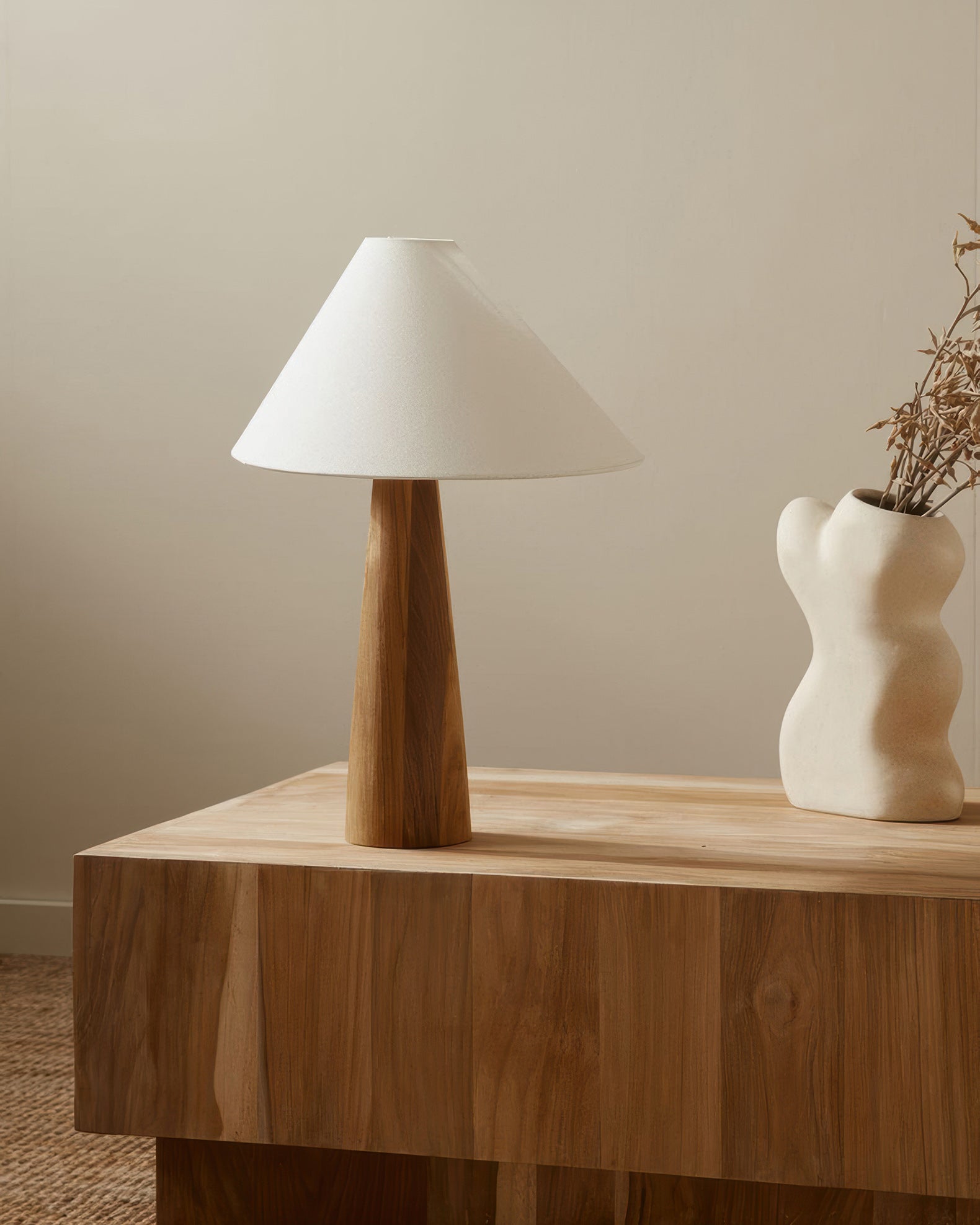 Sylvanor Tranquil Solid Wood Floor Lamp With Fabric Shade For Living Room Ambient Lighting