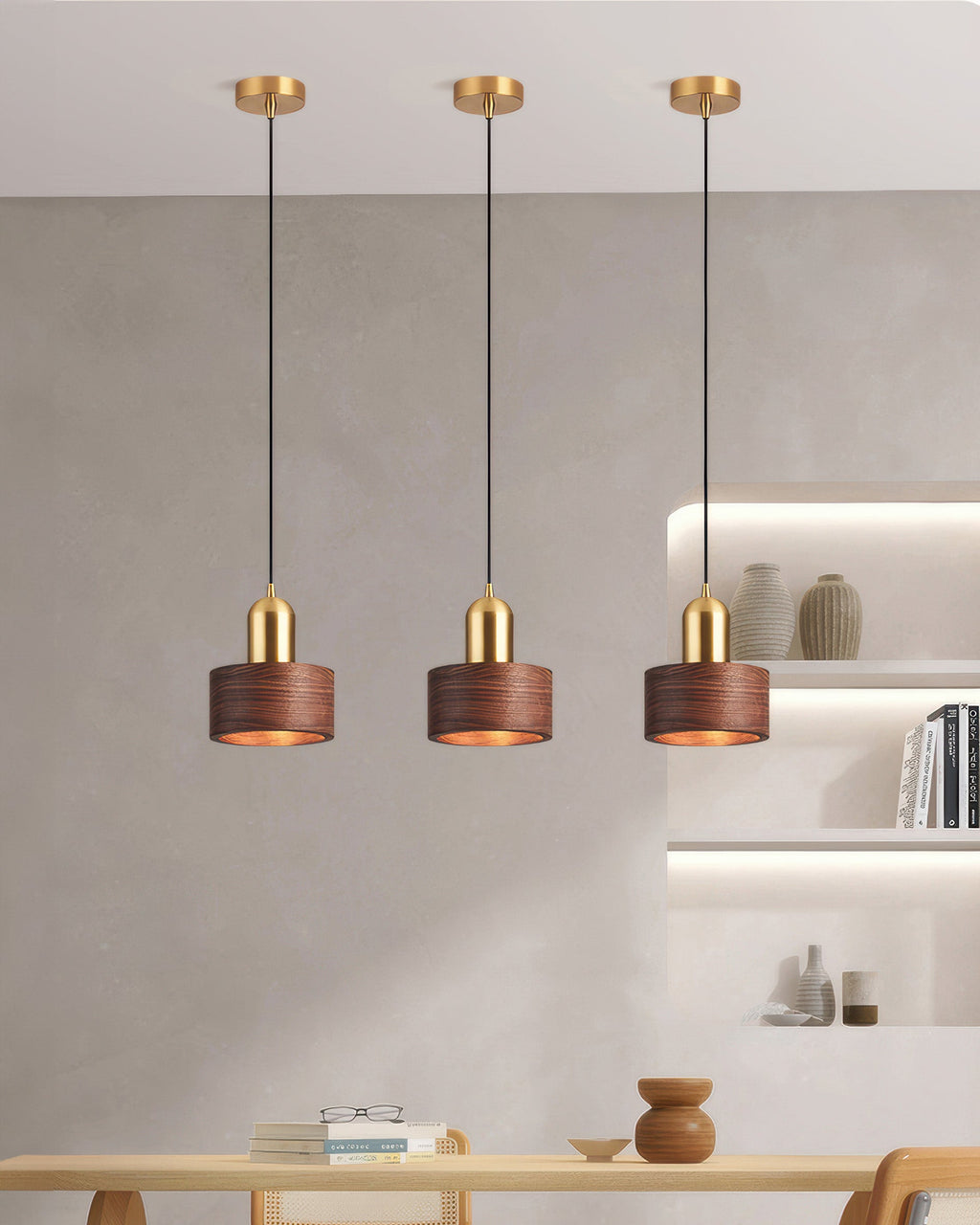 Mizuna Cylinder Pendant Light Japanese Inspired Hanging Lamp, Minimalist Modern Ceiling Fixture For Tranquil Ambience