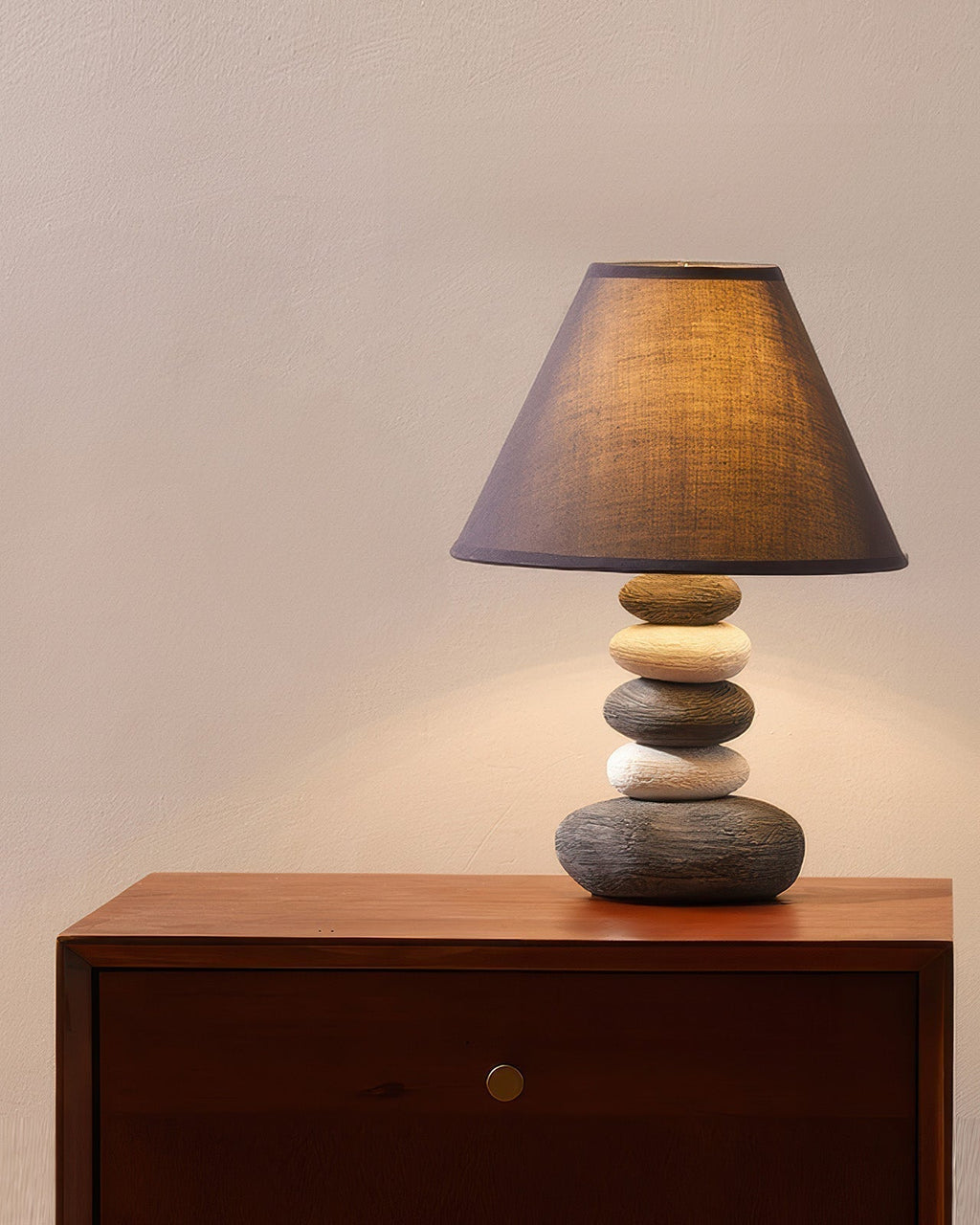 Ashford Ambient Fabric Table Lamp With Stone Effect Ceramic Base And Soft Fabric Shade For Living Room