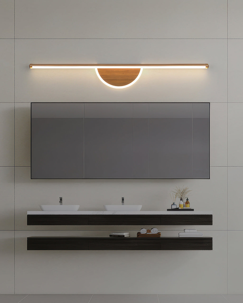 Lumiva Arc Træ Væglampe Med Blødt Rørglød Til Stemningsfulde TV-baggrunde, Korridorer Og Altaner