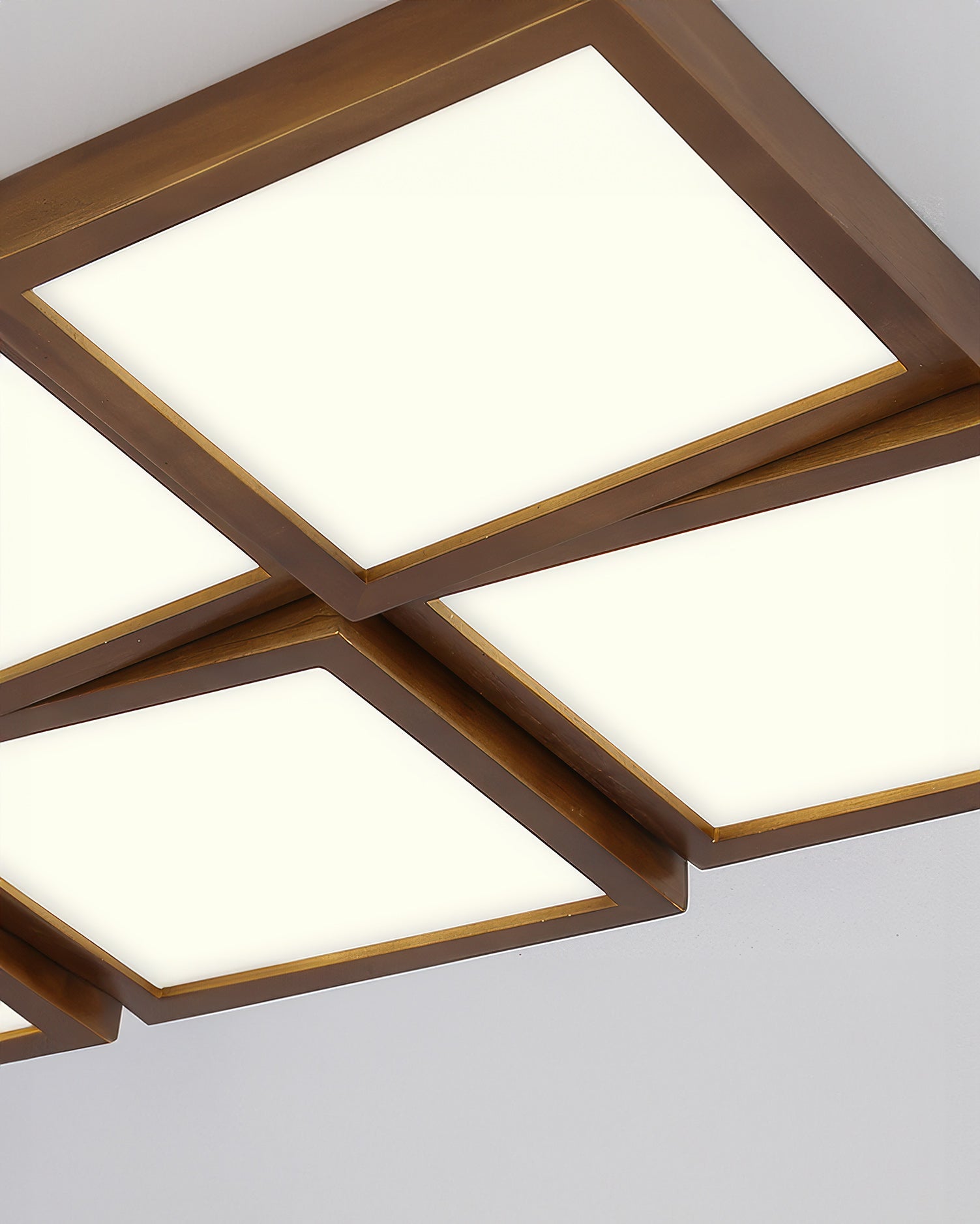 Ardena Walnut Ceiling Light Modernist LED Fixture With Natural Log Body Energy Efficient Soft Glow