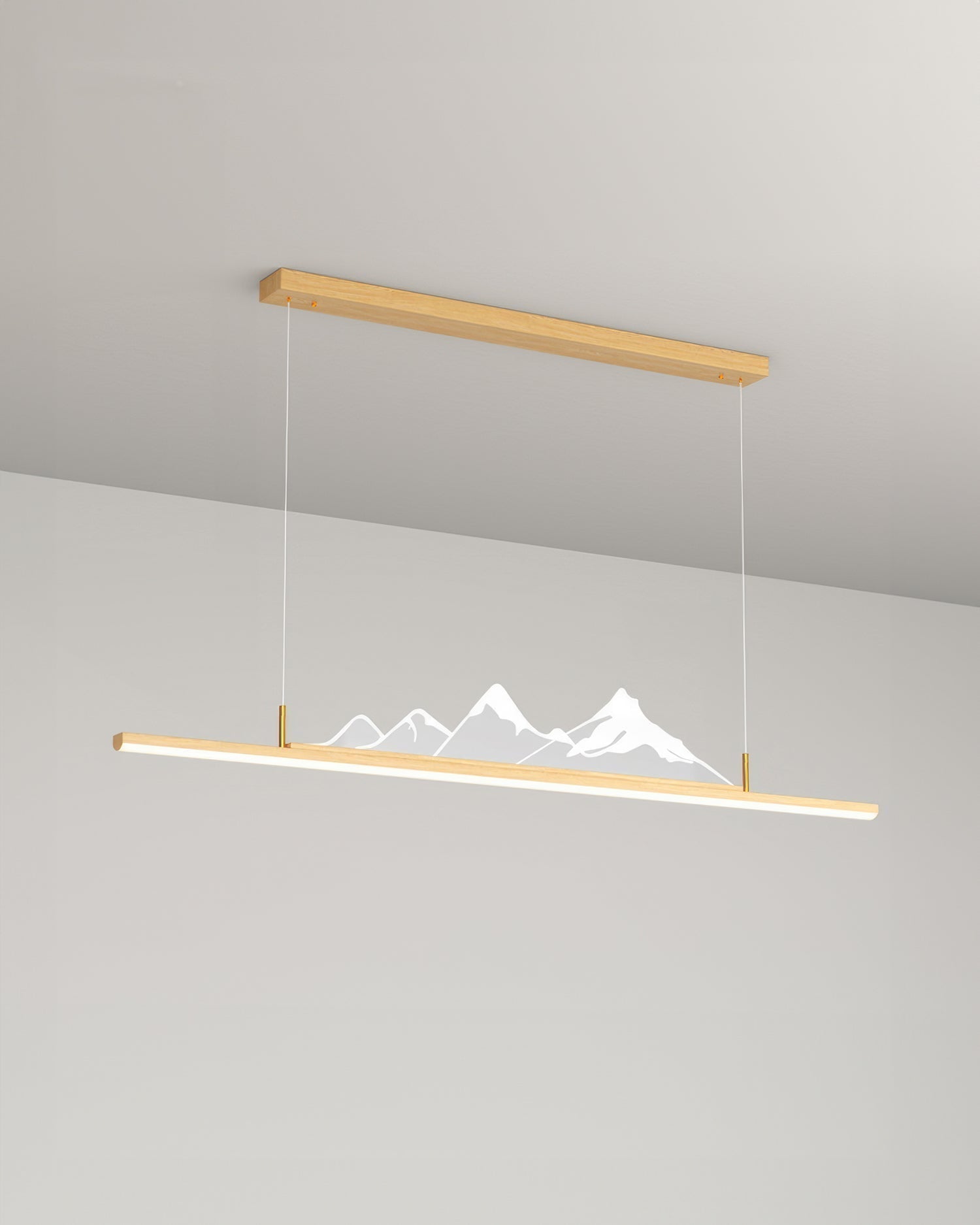 Zen Long-Grain Wood Pendant Light in Japanese Style
