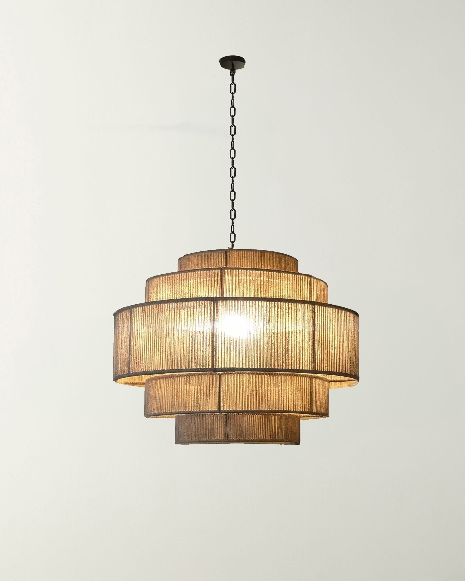 SolaraWick Handwoven Rattan Chandelier With Hemp Rope Accents For Warm Rustic Interiors And Living Spaces