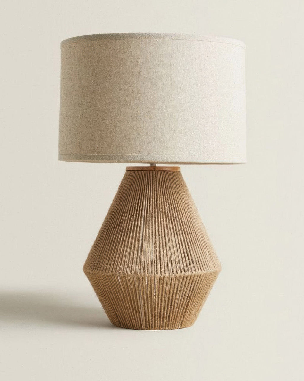 Kinara Handwoven Hemp Desk Lamp With Japanese Minimalist Design And Eco Conscious Natural Weave