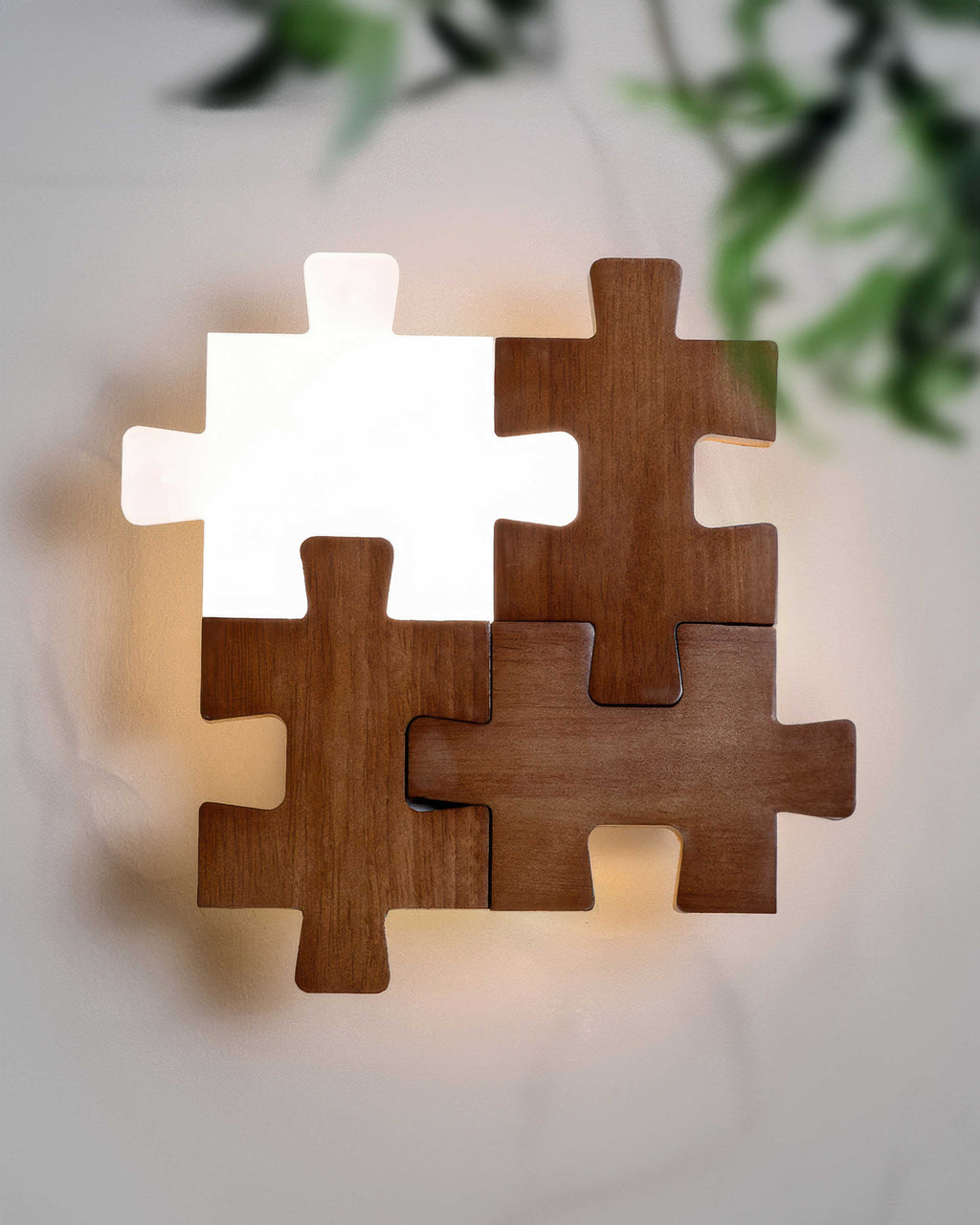 Nordlyn Wood Puzzle LED Wall Sconce Lamp In Modern Nordic Minimalist Style For Ambient Room Lighting