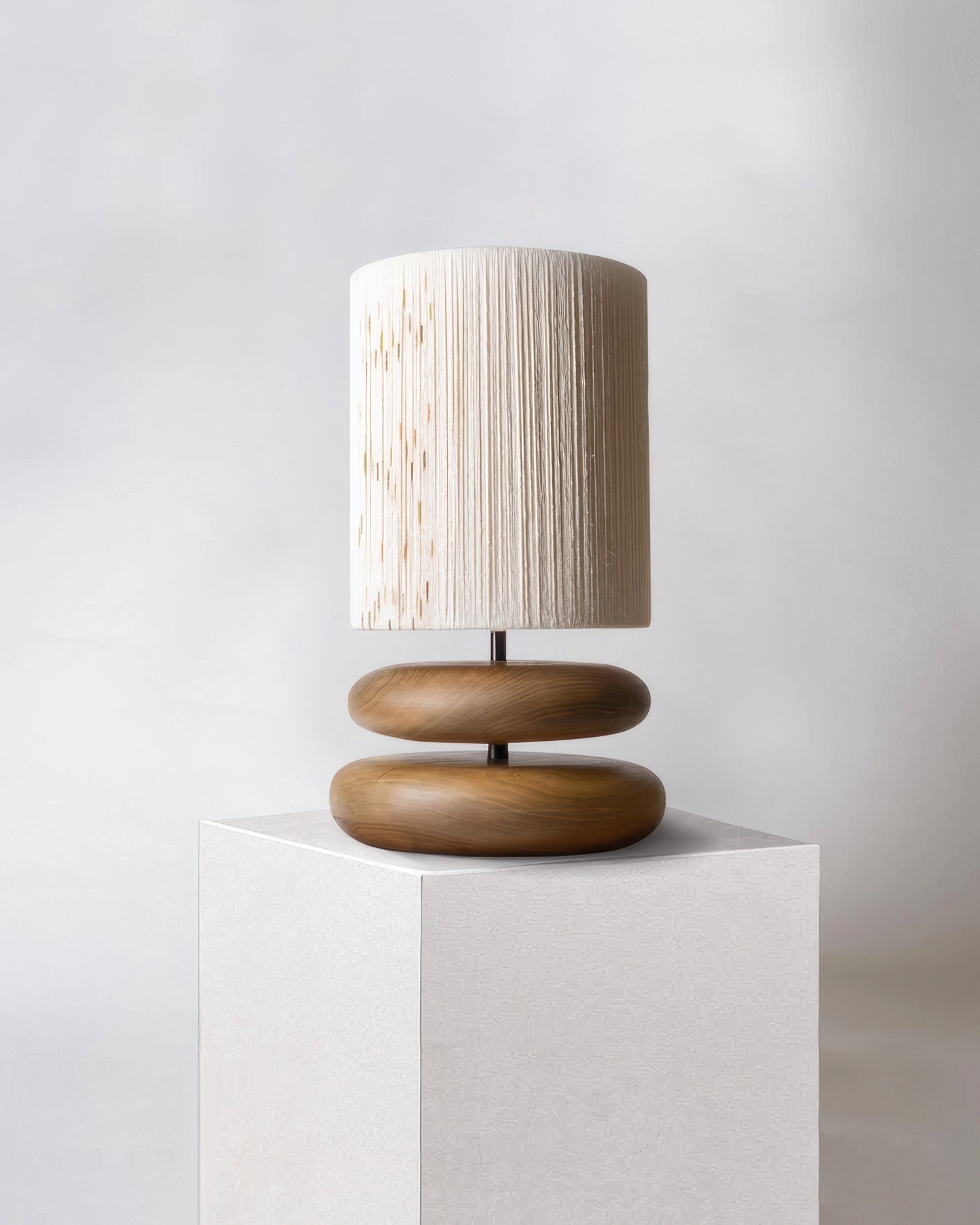 Arbelle Tranquil Wood Table Lamp, Minimalist Wood Base Table Lamp Compatible With LED Bulbs And Energy Efficient