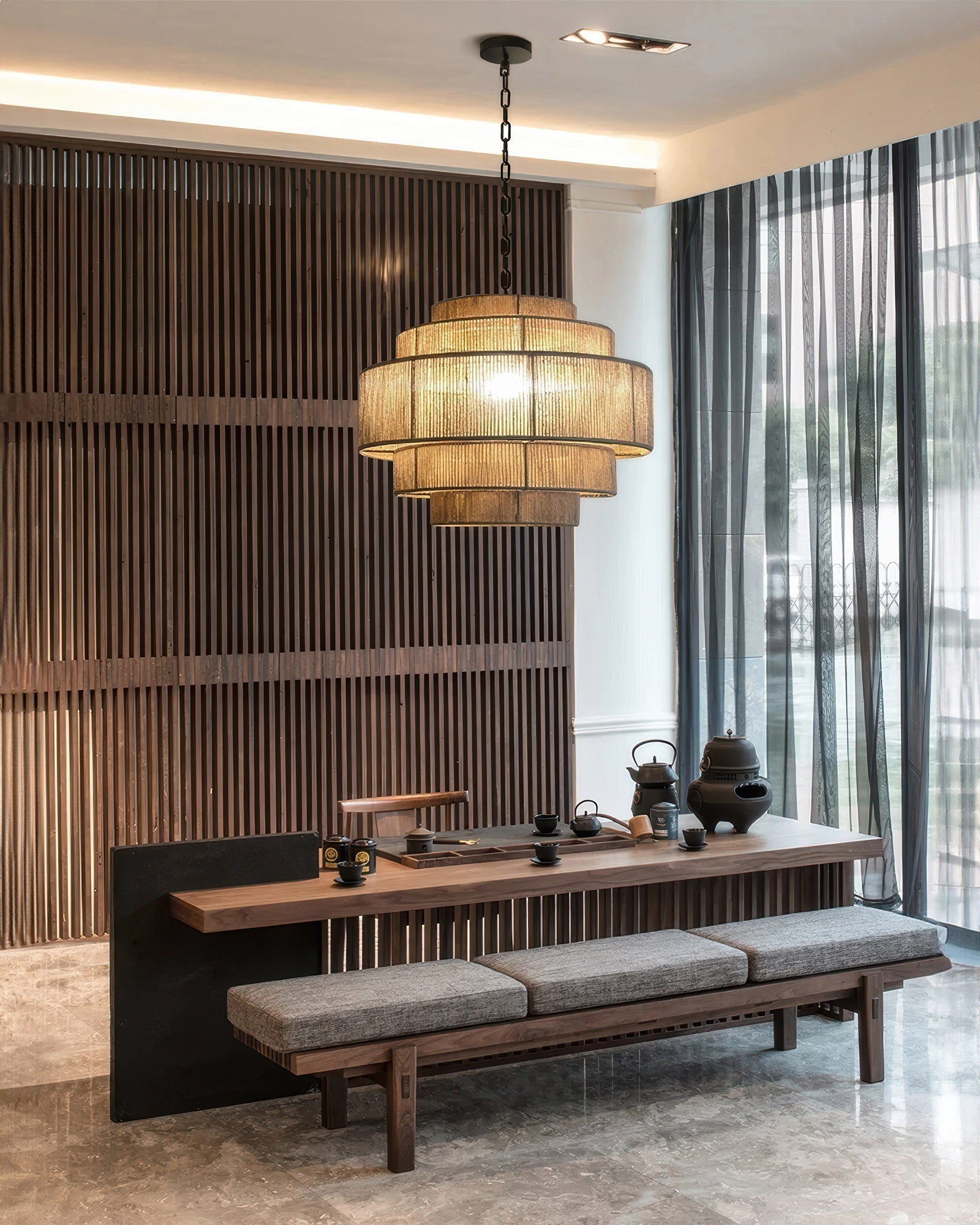 SolaraWick Handwoven Rattan Chandelier With Hemp Rope Accents For Warm Rustic Interiors And Living Spaces