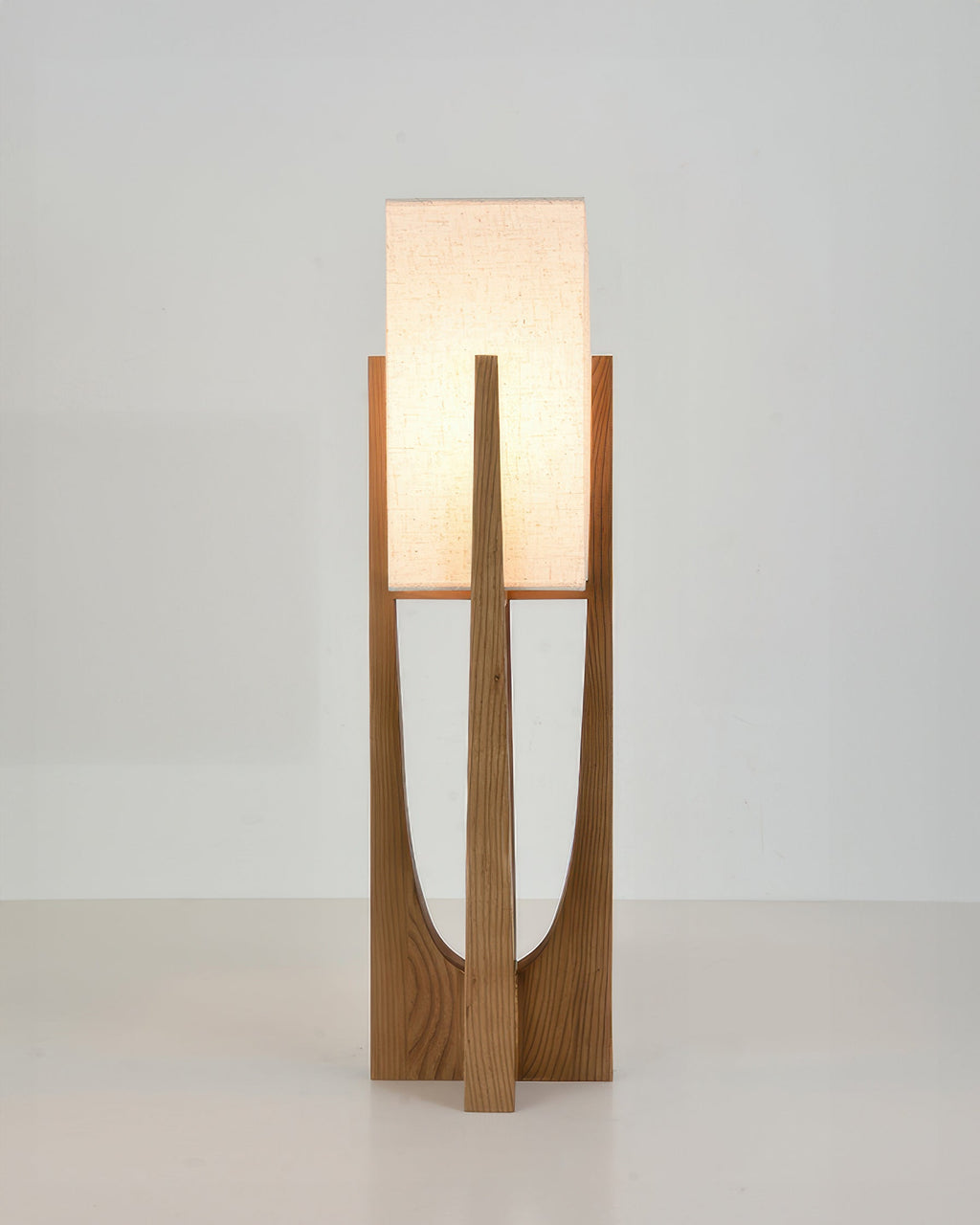 Haru Japanese Inspired Walnut Floor Lamp With Brass Accents And Minimalist Design