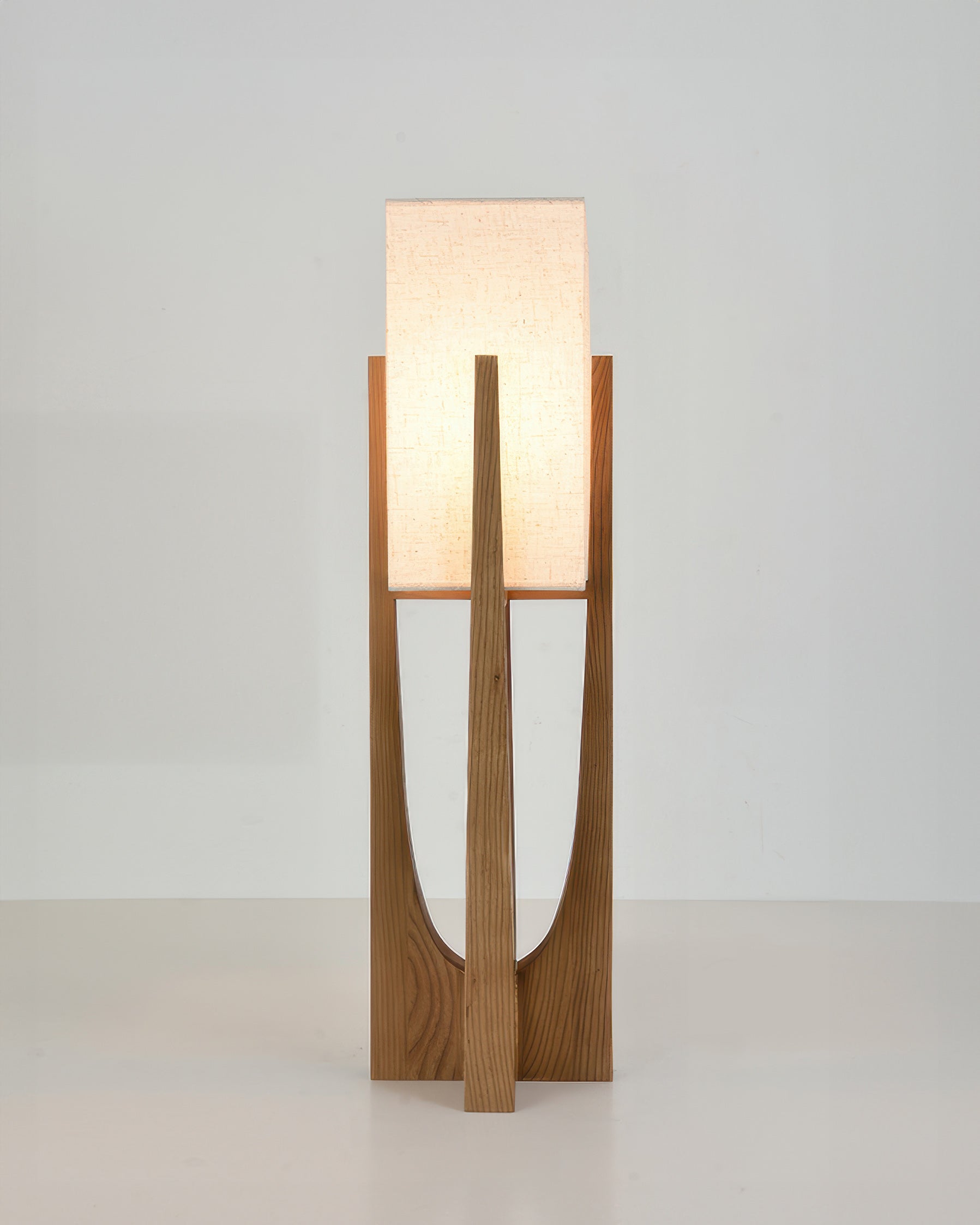 Haru Japanese Inspired Walnut Floor Lamp With Brass Accents And Minimalist Design