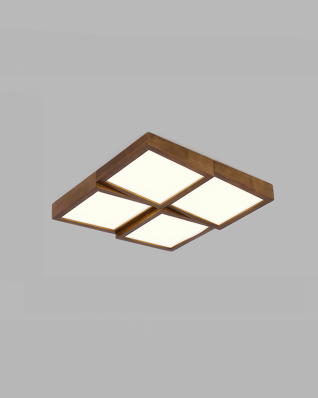 Ardena Walnut Ceiling Light Modernist LED Fixture With Natural Log Body Energy Efficient Soft Glow