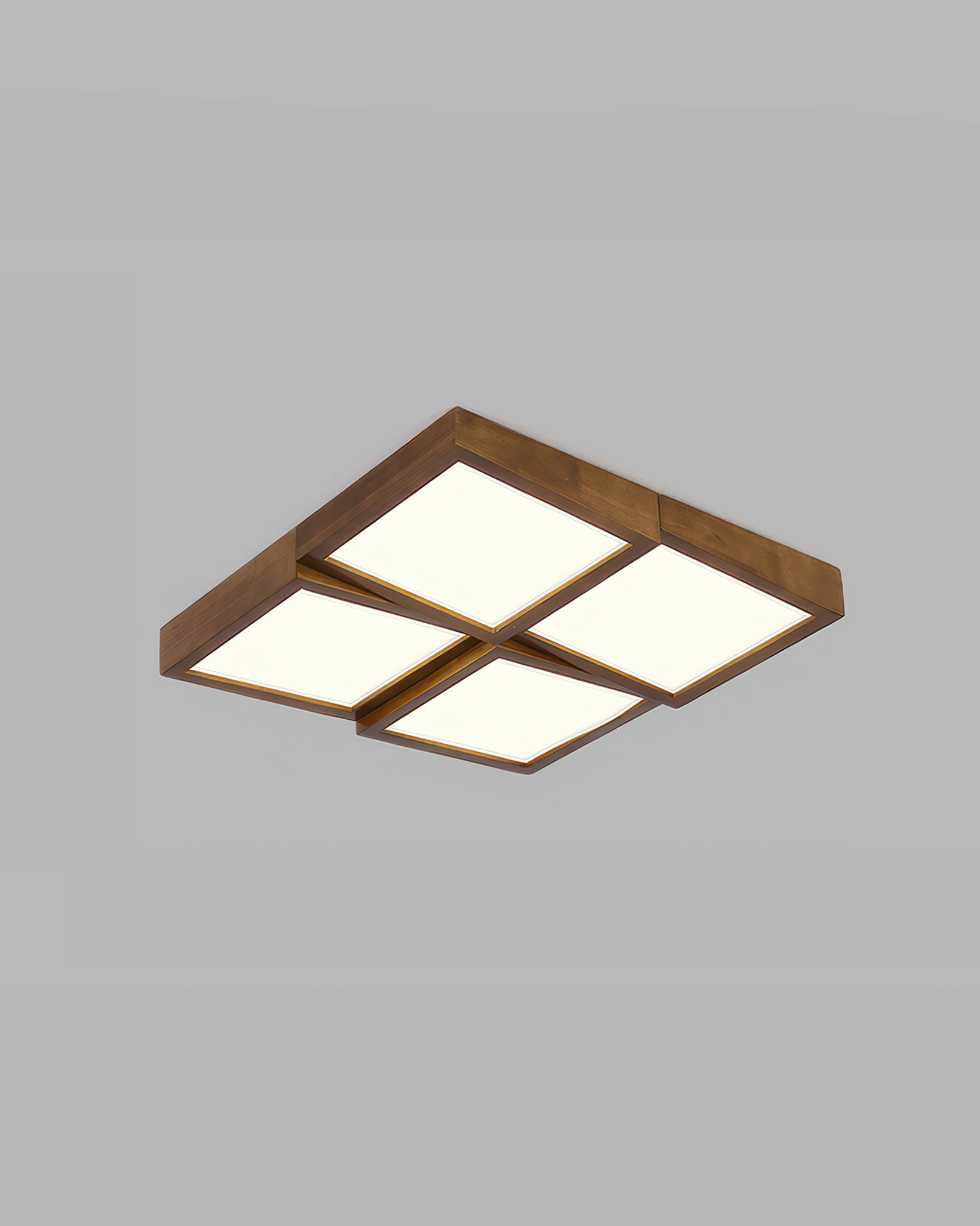 Ardena Walnut Ceiling Light Modernist LED Fixture With Natural Log Body Energy Efficient Soft Glow