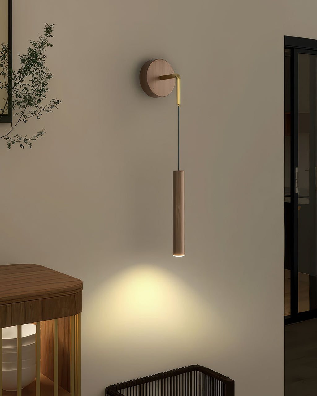 Lunaris Modern Cylinder LED Wall Sconce For Hallways Bedrooms Living Rooms And Office Spaces