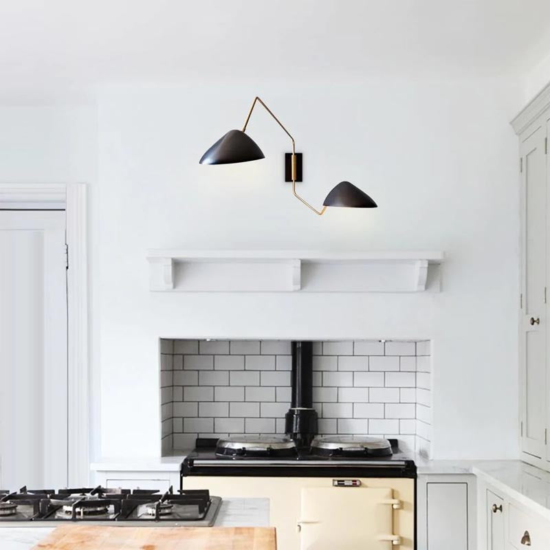 Marcellin Two-Arm Duckbill Wall Lamp With Swing Arms by Arverne Lighting Retro Mid Century Modern Sconce