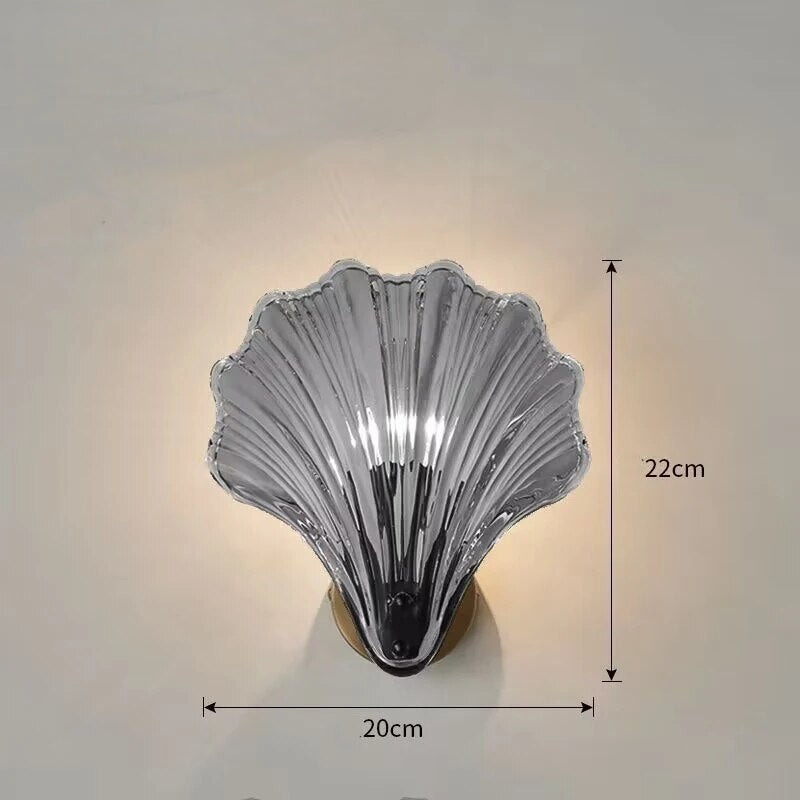 Marisol Shell Glass Wall Sconce By LumenSea With Warm Ambient Glow For Coastal Home Interiors