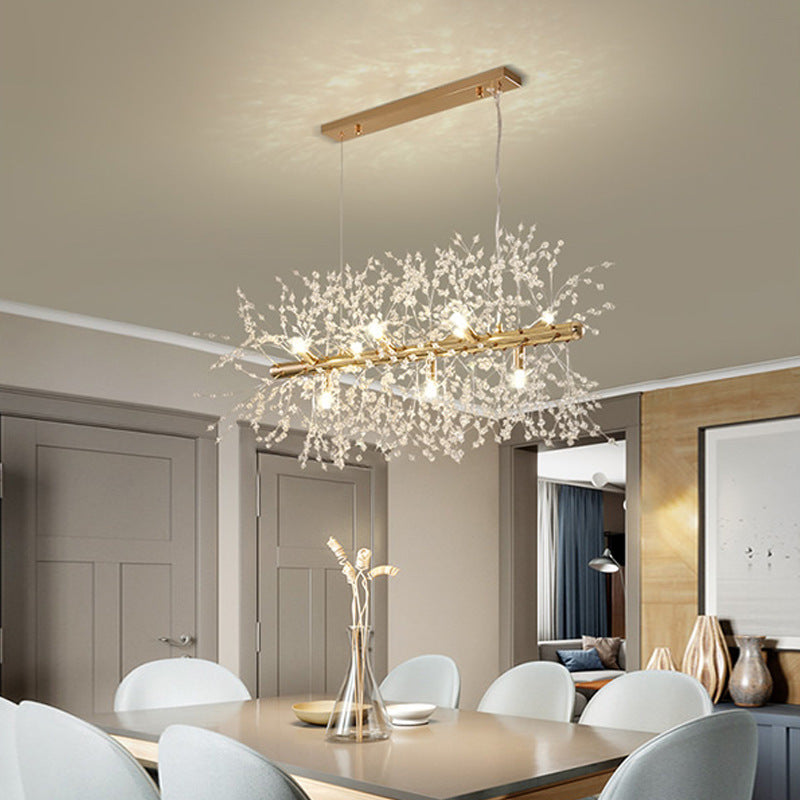 Aureline White And Gold LED Pendant Light For Living Room And Dining Area With Metal Frame