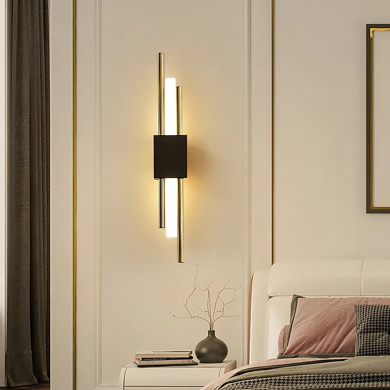 Aurelia NightGlow Wall Lamp Black and Gold LED for Bedroom