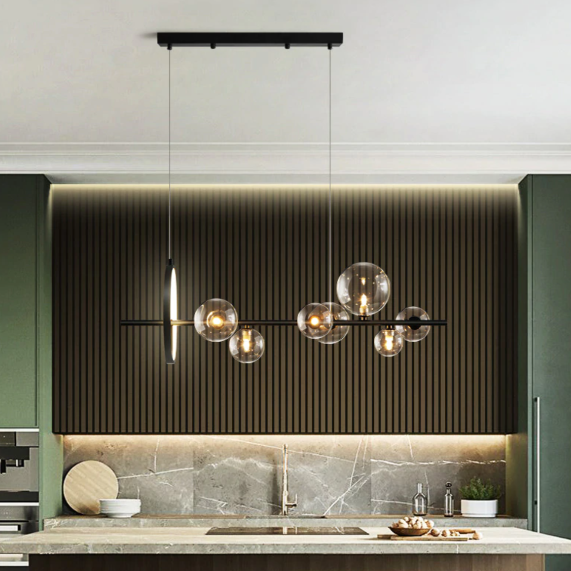 AquaOrb Glass Bubble Chandelier With Transparent Glow