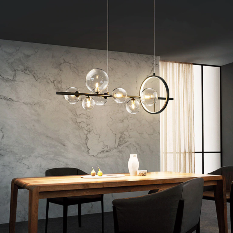 AquaOrb Glass Bubble Chandelier With Transparent Glow