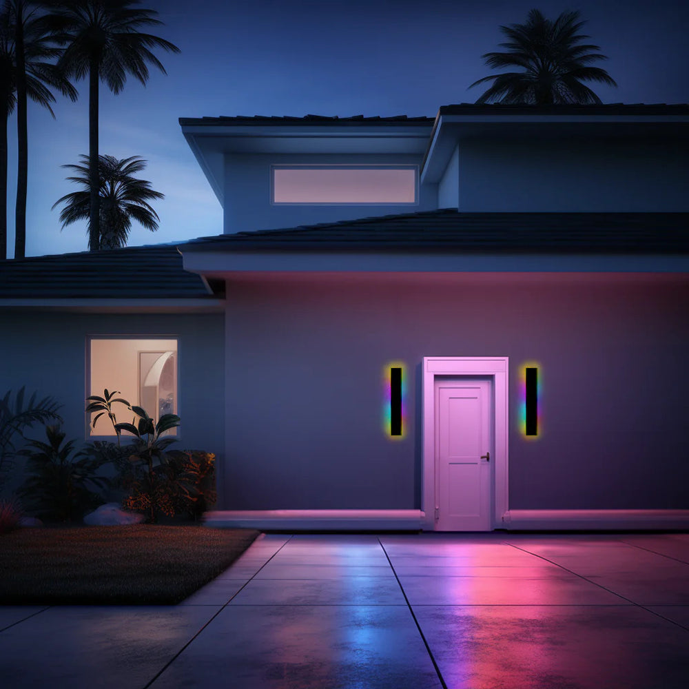 NovaLine Black Metal LED Wall Lights for Garden and Hallway