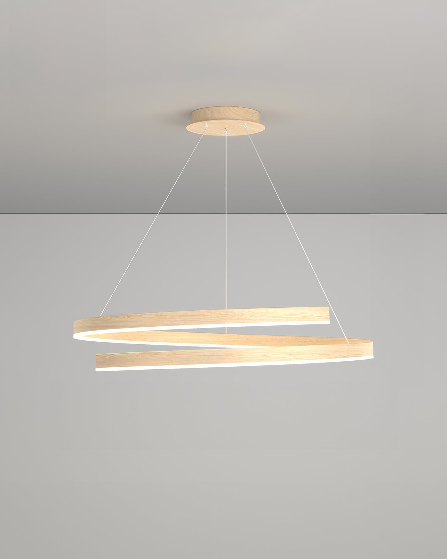 Lámpara de araña de diseñador estilo caoba Marcelli con ángulos ajustables y acabado de aluminio con vetas de madera