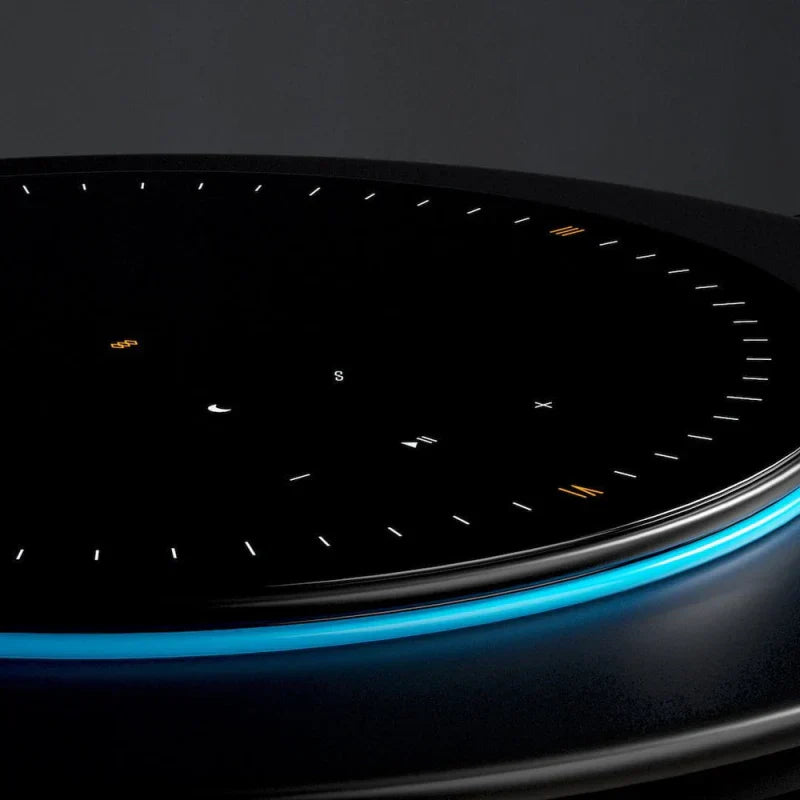 Luminara NovaTable LED Table Lamp With Wireless Charger, Built In Bluetooth Speaker And Roman Numeral Clock