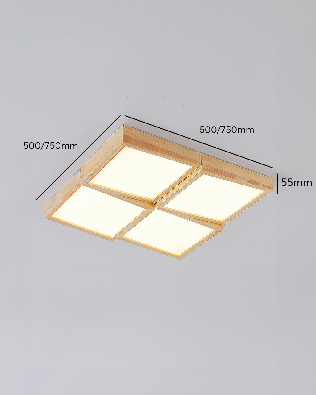 Ardena Walnut Ceiling Light Modernist LED Fixture With Natural Log Body Energy Efficient Soft Glow