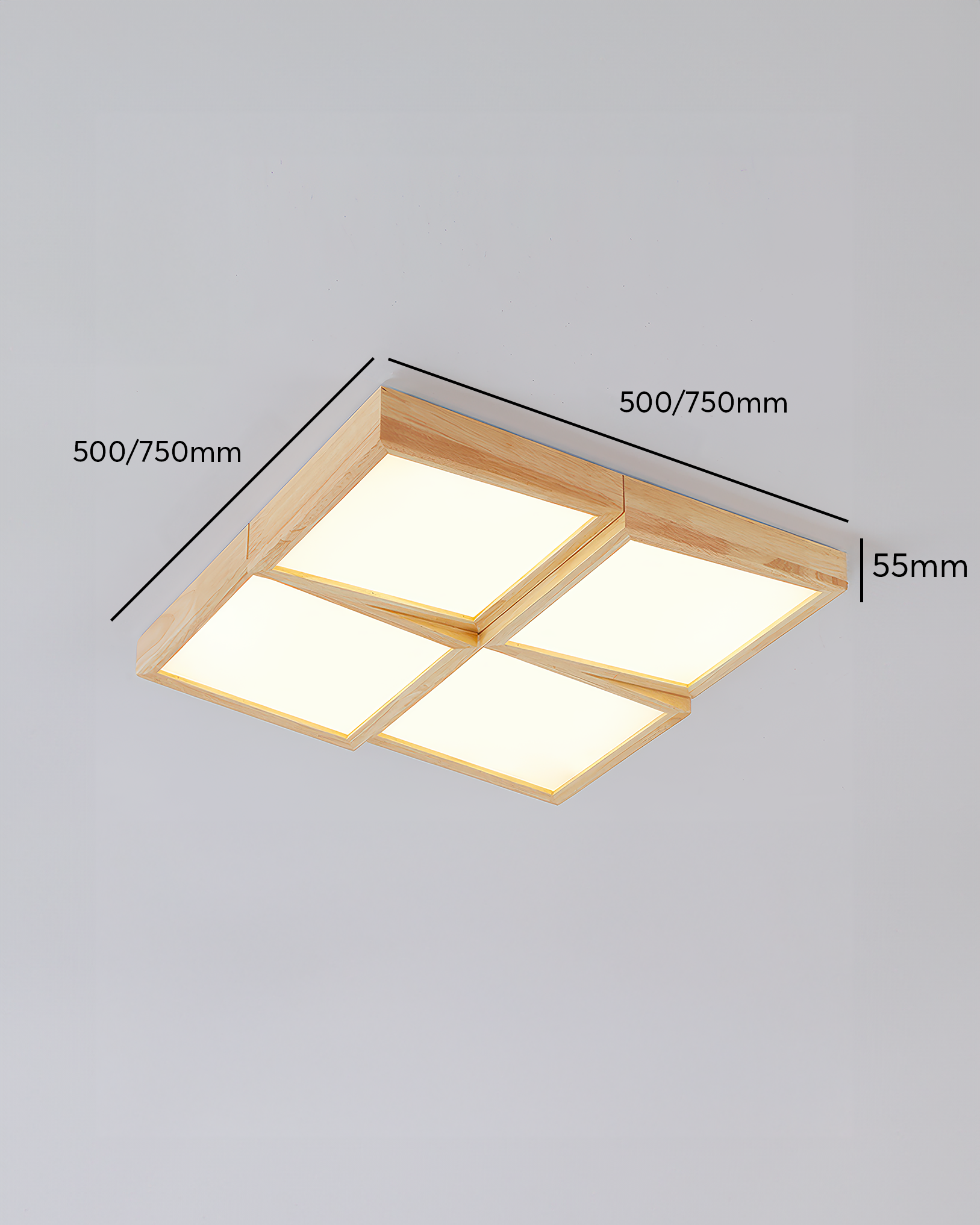 Ardena Walnut Ceiling Light Modernist LED Fixture With Natural Log Body Energy Efficient Soft Glow