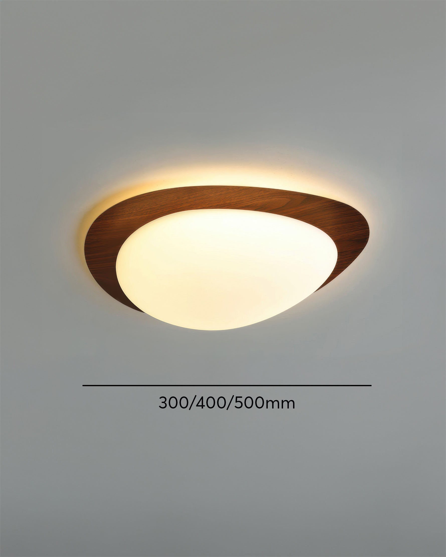 Nordlin Nordic Pebble Wood Grain LED Ceiling Light For Scandinavian Interiors With Even Illumination
