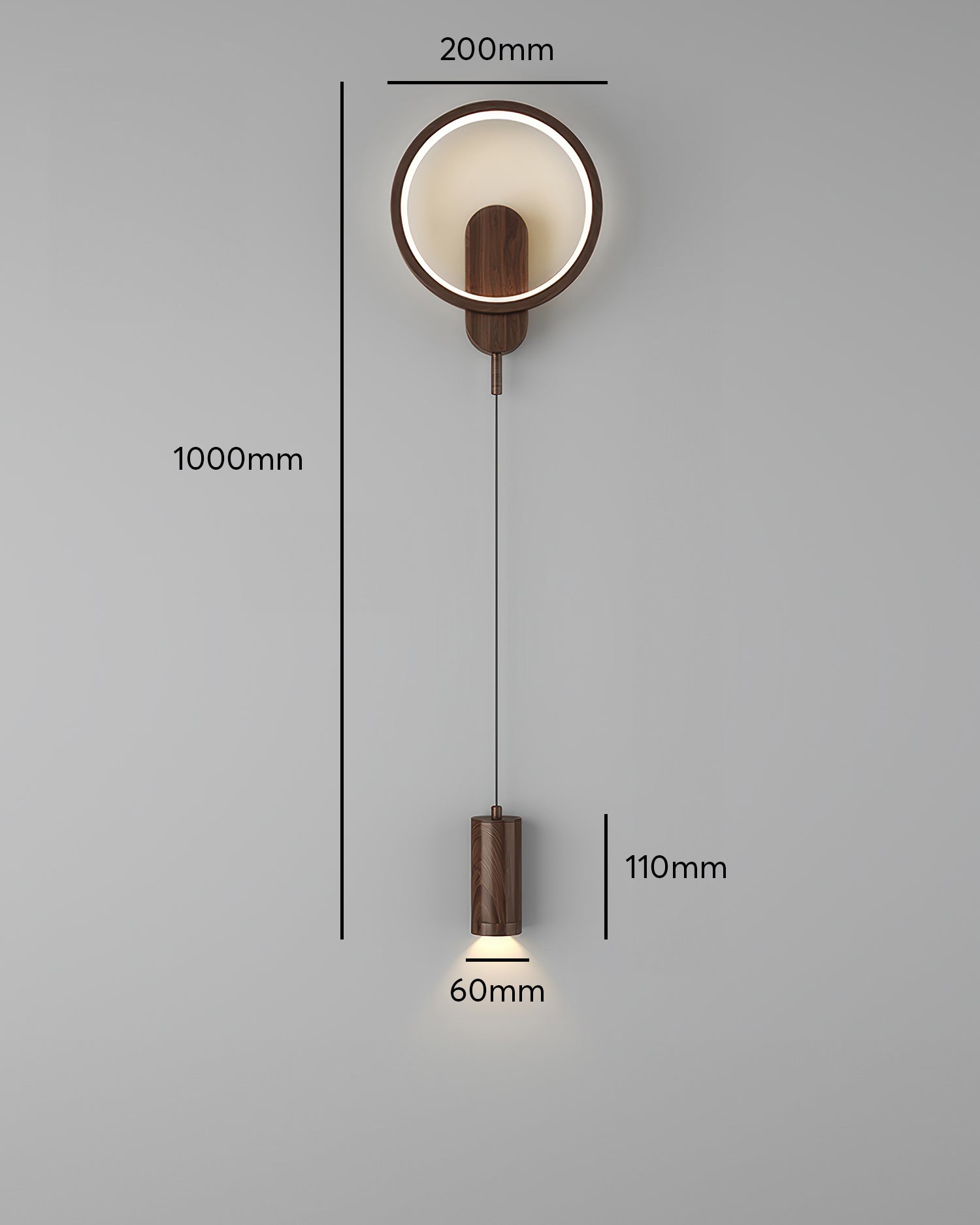 SoraLume Nordic Wood Grain Wall Lamp With Japanese Influence For Cozy Ambient Lighting In Living Spaces