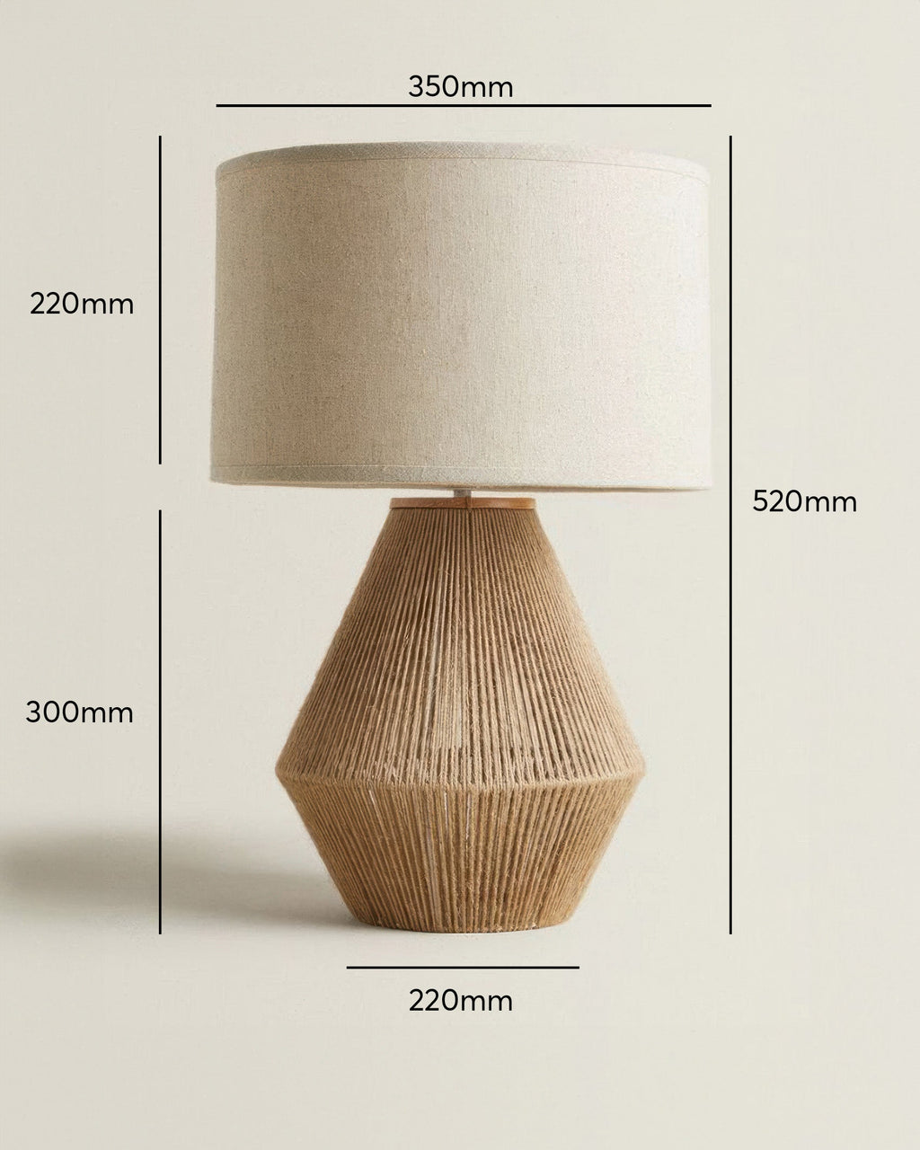 Kinara Handwoven Hemp Desk Lamp With Japanese Minimalist Design And Eco Conscious Natural Weave