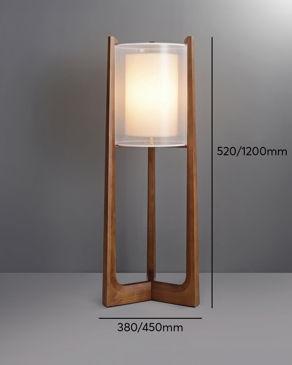 Arelle Walnut Harmony Floor Lamp In Ash Wood And Needle Wire Cloth For Minimalist Zen Lighting