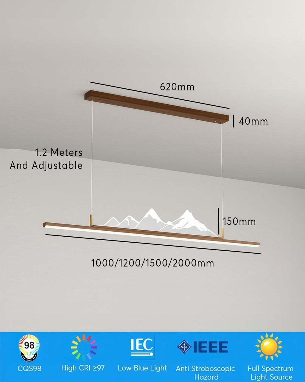 Zen Long-Grain Wood Pendant Light in Japanese Style