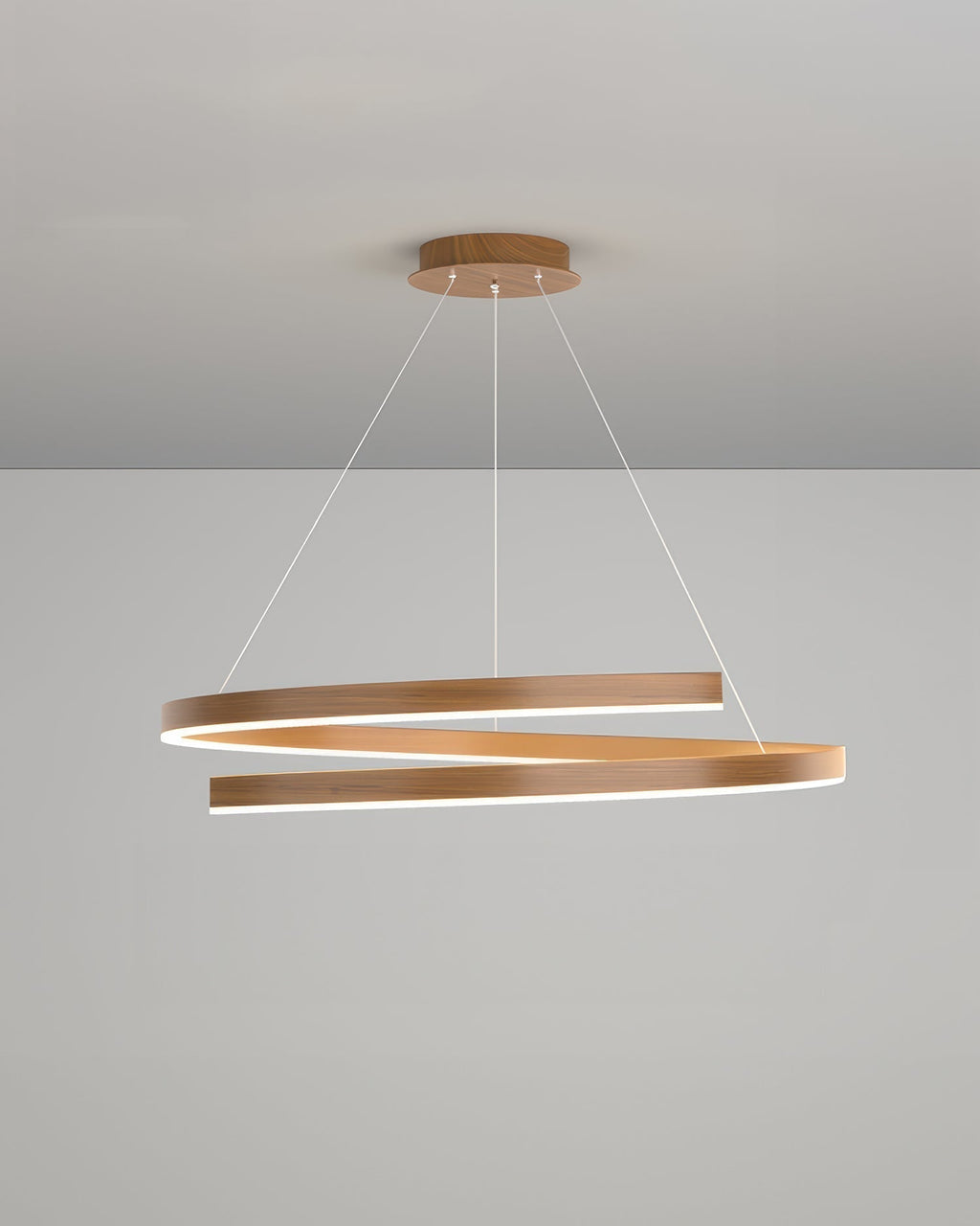 Marcelli Mahogany Style Designer Chandelier With Adjustable Angles And Aluminum Woodgrain Finish