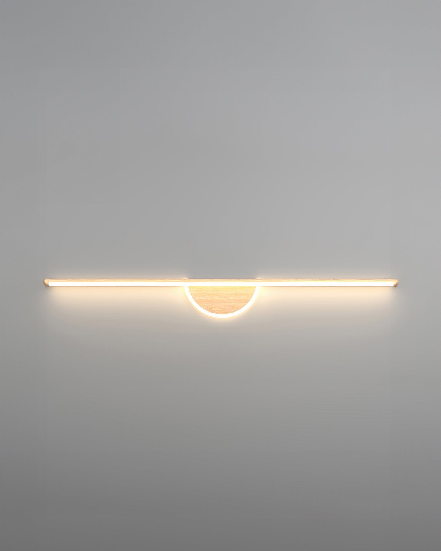 Lámpara de pared de madera Lumiva Arc con brillo suave de tubo para ambientes, fondos de TV, pasillos y balcones